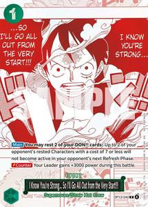 One Piece Promotion Cards: I Know You're Strong... So I'll Go All Out from the Very Start!!! (3rd Anniversary Treasure Campaign Pack) [One Piece Promotion Cards]