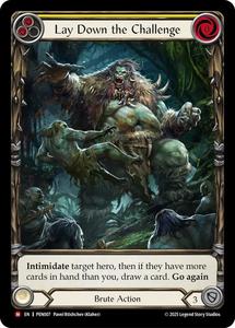 Flesh And Blood Singles All: Lay Down The Challenge (Yellow) (Extended Art) [PEN007] (Compendium of Rathe)  Rainbow Foil