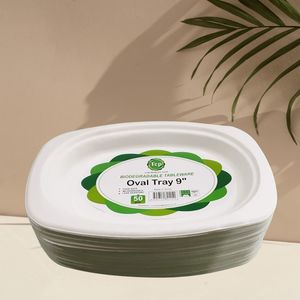 9″ Bio Oval Snack/ Side Plate x 500pcs