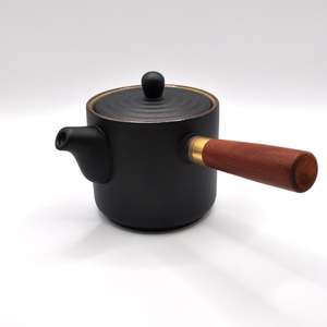 Black Ceramic Teapot with Side Handle Tea Set