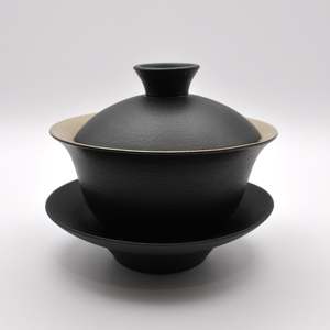 Teaware: Black Ceramic Gaiwan Set