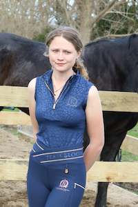 Clothing: Leonora Navy Leopard Print sleeveless Base Layer