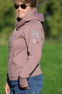 Hoodies: Adelle Ladies Heather Diamanté Cross Necked Hoodie
