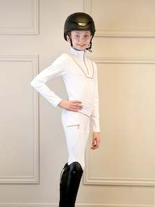 Children: Mini Maya White Ultra High Pleated leggings