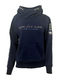 Amelia Navy with Silver Diamante Cross Necked Hoodie