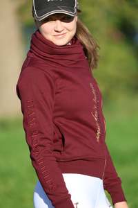 Sweater: Sabrina Burgundy Ruffle Collar Team Jumper