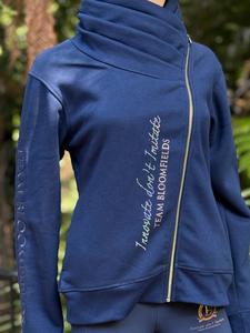 Sabrina Navy & Pink Ruffle Collar Top