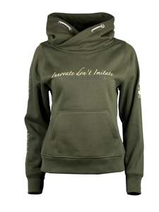 Amelia Olive with Gold Cross Necked Hoodie