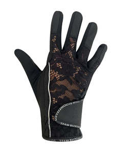 Concours Elegant Black & Silver Lace Gloves