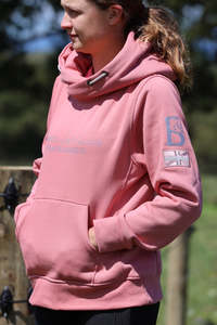 Amelia Apricot with Rhinestones Cross Necked Hoodie