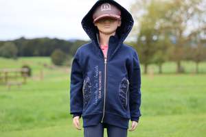 Kids Arabella Navy Double Collar Fitted Zip Hoodie (Copy)