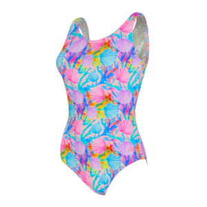 Thermal Neoprene: Zoggs - Womens - Ecofeel Scoopback - Crazy Clams