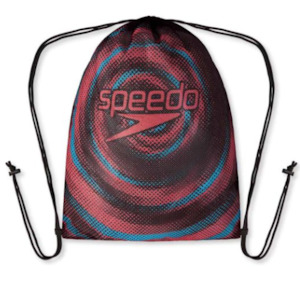 Mesh Bags: Speedo - Printed Mesh Bag - Black/Picton Blue/Siren Red