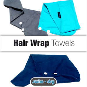 Towels Ponchos 1: Swimdry - Hair Wrap - Microfibre Towel - Assorted Colours