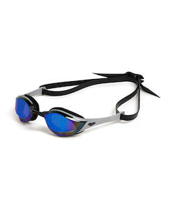 Goggles Adult Pool Racing: Arena - Cobra Edge Swipe Mirror Racing Goggles - Blue/Silver/Black
