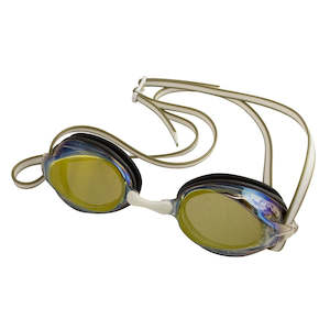 Goggles Adult Pool Racing: Finis - Tide Mirror Goggles - Gold Mirror/White