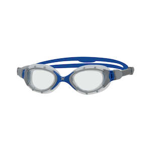 1 All Goggles: Zoggs - Predator Flex Regular Fit Goggle - Grey Blue Frame Clear Lens