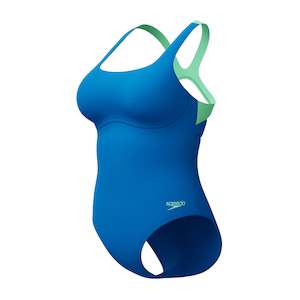 Swimwear Womens One Piece: Speedo - Womens - Flex Band Swimsuit - Lagoon Blue