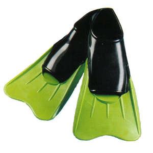 1 Training Aids Fins: Tanga - Aqualine Pool Training Fins Green - Short Blade