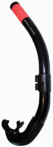 1 Training Aids Snorkles: Pro-Dive - Large Bore Rubber Snorkel - Black
