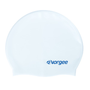 1 Caps: Vorgee - Classic Silicone Swim Cap - White