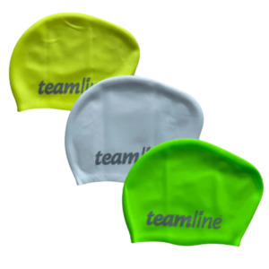 1 Caps: Teamline - Suede Silicone Swim Cap Long Hair - Assorted Colours