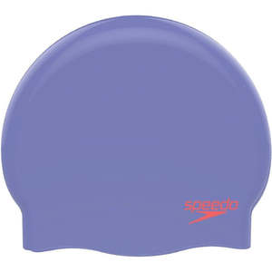 Speedo - Plain Moulded Silicone Junior Cap - Lilac/Red