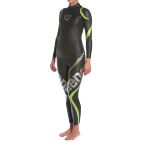 ARENA - EX DEMO - Womens - Powerskin Carbon Tri Wetsuit - Black/Green