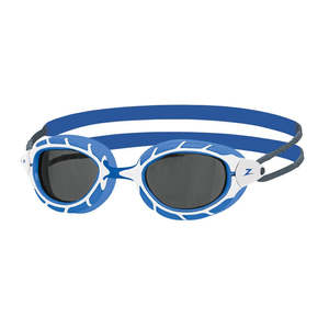 Zoggs - Predator Goggle - Smaller Profile Fit - Blue White Frame Smoke Lens