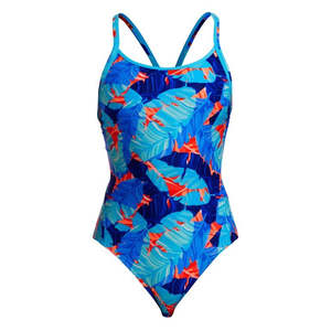 Swimwear Womens One Piece: Funkita - Womens - Diamond Back One Piece - Lotsa Leaves
