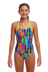 Swimwear Girls One Piece: Funkita - Girls - Diamond Back One Piece - The Glitch