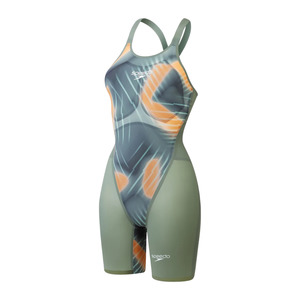 Speedo - Womens - Fastskin LZR Pure Valor 2.0 Openback Kneeskin - Green/Orange