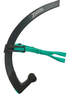 1 Training Aids Snorkles: Zoggs - Hydro Focus Centre Line Snorkel - Black/Turquoise