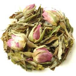 White Teas: White Peony with Pink Rosebuds