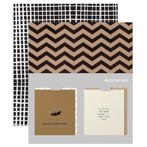 Fathers Day Cards: Made Paper Co Card Wrap & Card Set - Zig Zag, Burnt Snag & Daddy Issues