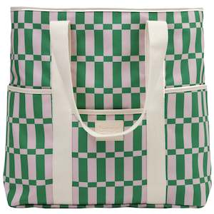 Base Beach Bag - Apple / Soft Pink Check