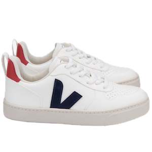 Veja Kid's Sneakers V-10 Laces - White, Colbalt, Pekin