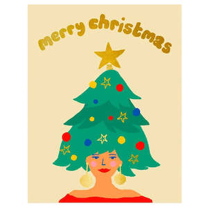 Emma Cooter Draws: Emma Cooter Draws Christmas Card - Tree Hair