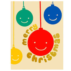 Emma Cooter Draws Christmas Card - Smiling Baubles
