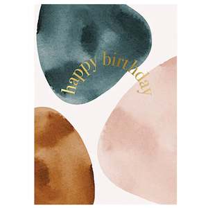 Papier HQ Card - Happy Birthday Teal Watercolour