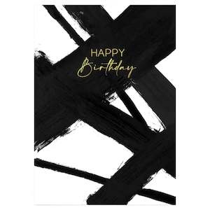 Papier HQ Card - Happy Birthday Painted Stripes