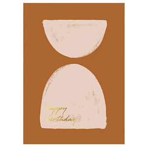 Papier HQ Card - Happy Birthday Painted Rust