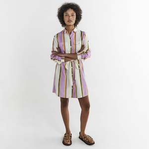 Outlet Clothing Accessories: Kip & Co Sicilian Shirt Dress - Fez Stripe