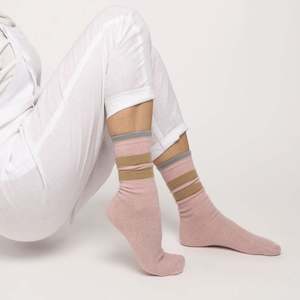 Socks: Nooan Possum Merino Dunedin 3 Stripes Socks -  Pink Marshmallow