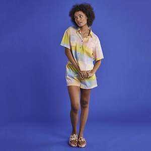 Sleepwear Loungewear: Kip & Co Organic Cotton Short Sleeve Shirt & Short Pyjama Set - Corfu Tartan