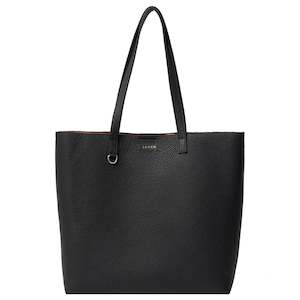 Shopping Tote Bags: Saben Carter Tote - Black & Tan Chain Print