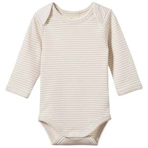 Bodysuits: Nature Baby Organic Cotton Long Sleeve Bodysuit - Lilac Pinstripe
