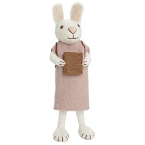 Baskets Decor: Gry & Sif Big White Bunny with Lavender Dress & Book