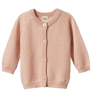 Bodysuits: Nature Baby Organic Merino Knit Cardigan - Rose Dust