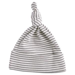 Bodysuits: Nature Baby Organic Cotton Knotted Beanie - Grey Marl Stripe